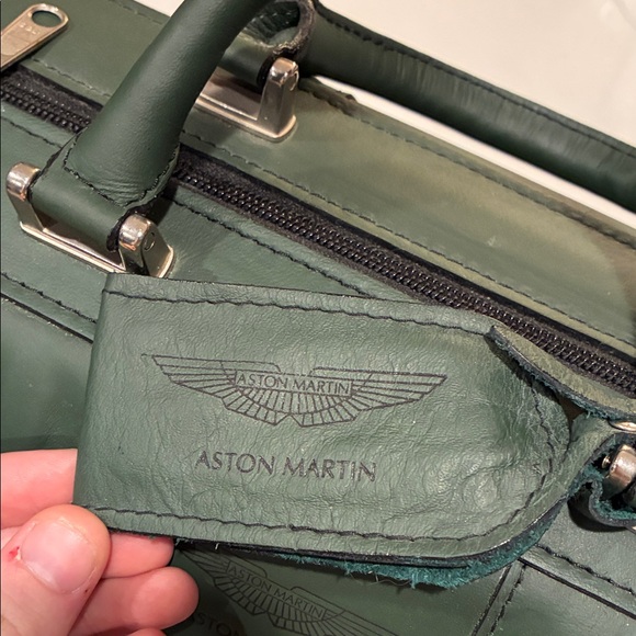 Green Aston Martin DBX Leather Flight Bag - Picture 2 of 6